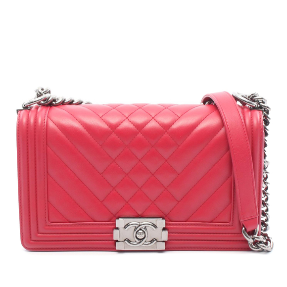 Pre-Loved Chanel Old Medium Quilted Lambskin Boy Flap - Picture 1 of 6